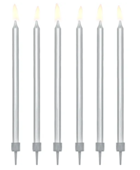 Geburtstagskerzen SILBER von PartyDeco